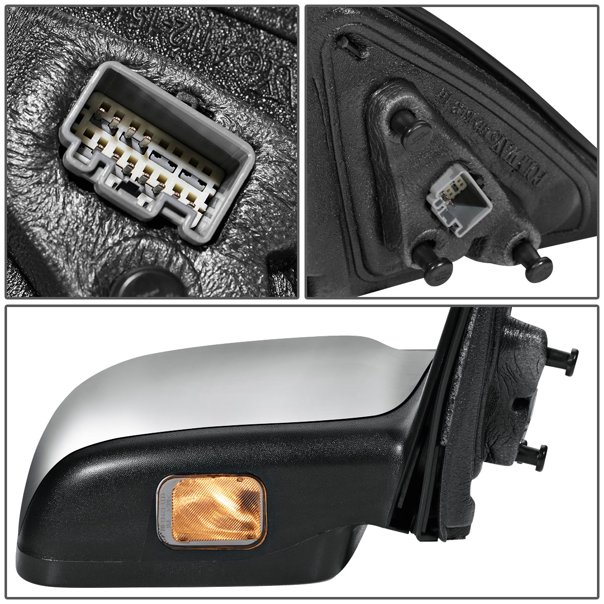 RETROVISOR MIRROR - OEM - 06-09 LINCOLN MKZ - POWERED - HEATED - W/ MEMORY - W/ PUDDLE LIGHT - CHROME COVER - RIGHT