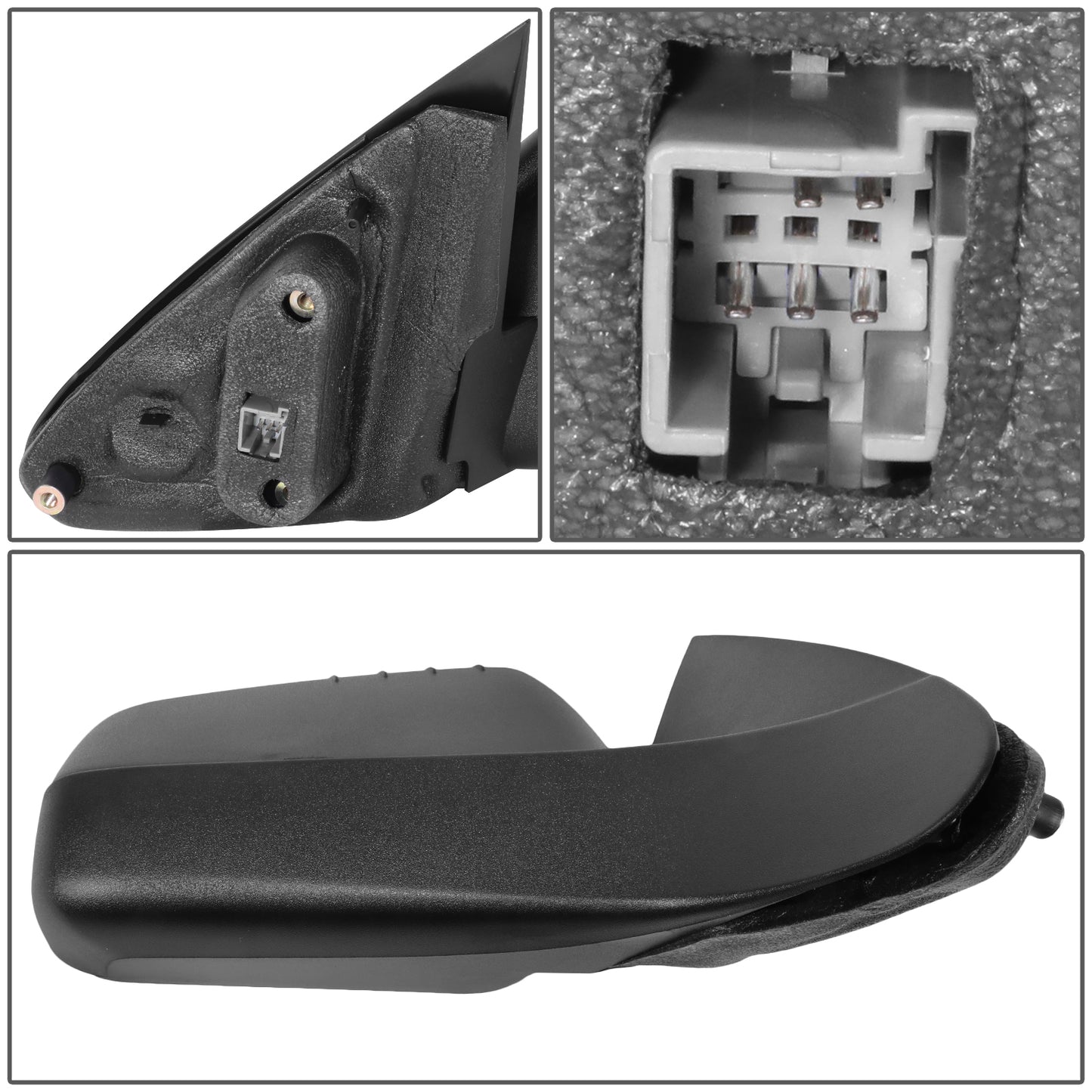 RETROVISOR MIRROR - OE STYLE - FORD FOCUS 08-11 - WITH POWER WITH HEATED GLASS TEXTURE COVER - PASSENGER SIDE - PAINT TO MATCH - BLACK