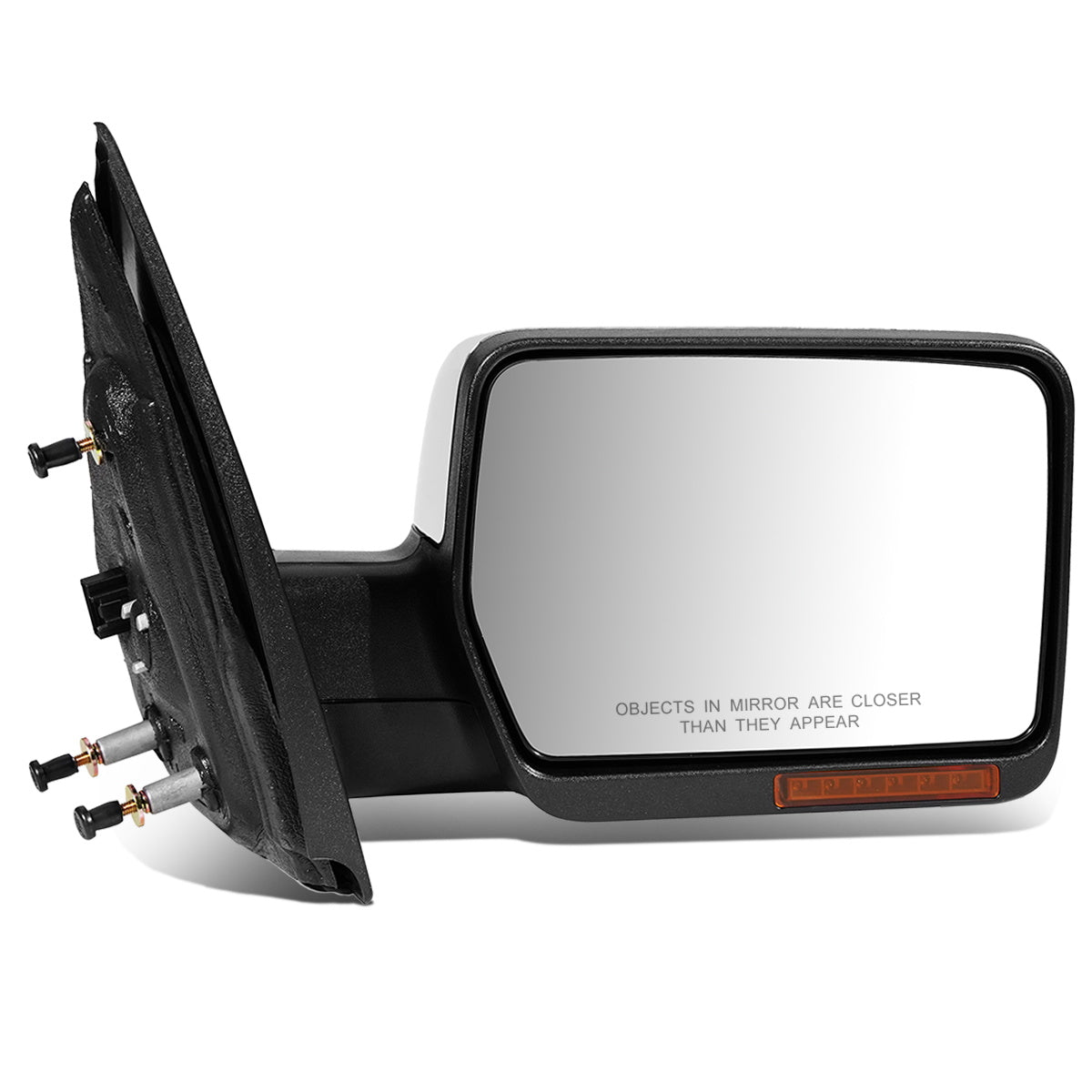 RETROVISOR MIRROR - OEM - 04-08 FORD F-150 - POWERED - HEATED - W/ SIGNAL LIGHT - CHROME COVER - RIGHT