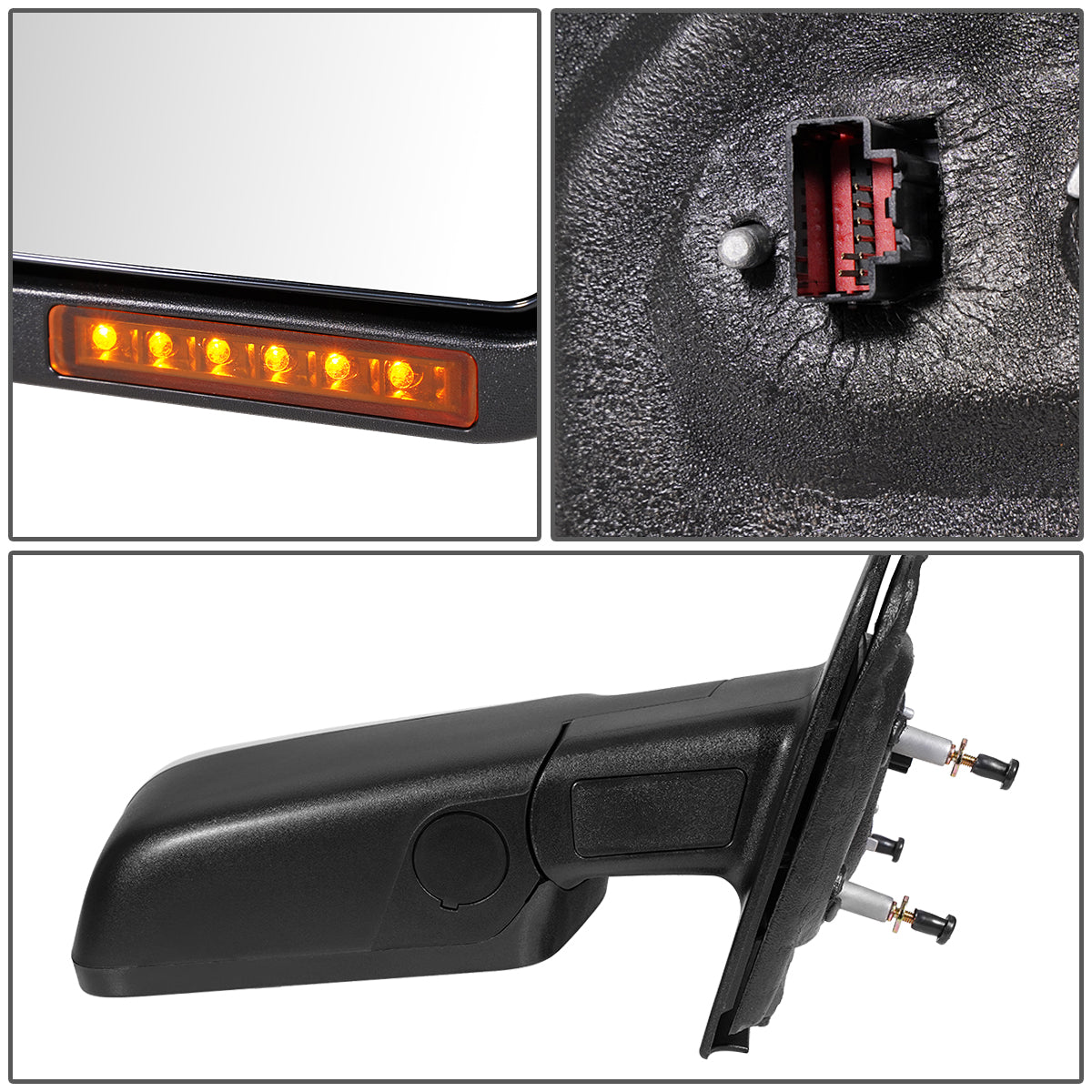 RETROVISOR MIRROR - OEM - 04-08 FORD F-150 - POWERED - HEATED - W/ SIGNAL LIGHT - CHROME COVER - RIGHT