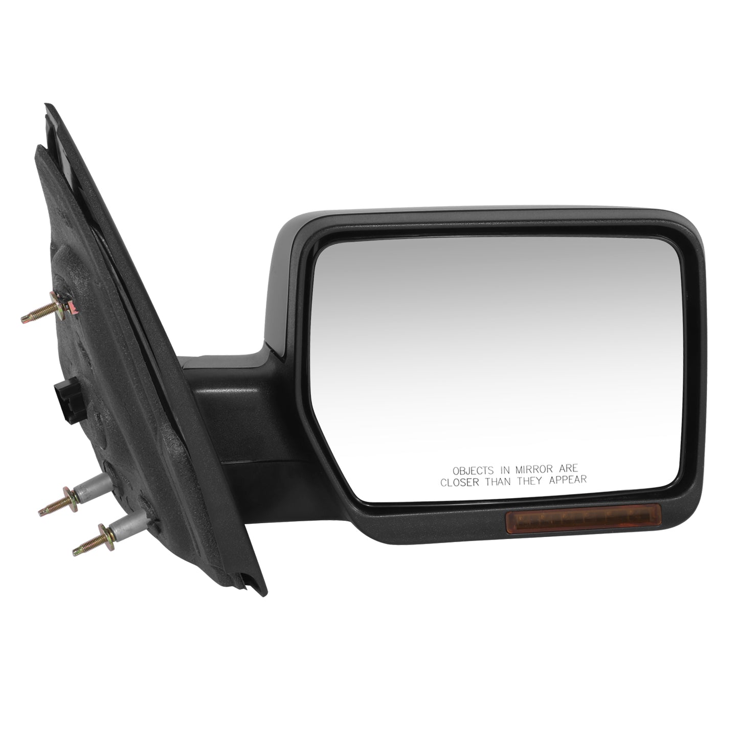 RETROVISOR MIRROR - OE STYLE - FORD F-150 04-06 - WITH POWER WITH HEATED WITH SIGNAL GLOSS COVER - PASSENGER SIDE - PAINT TO MATCH - BLACK