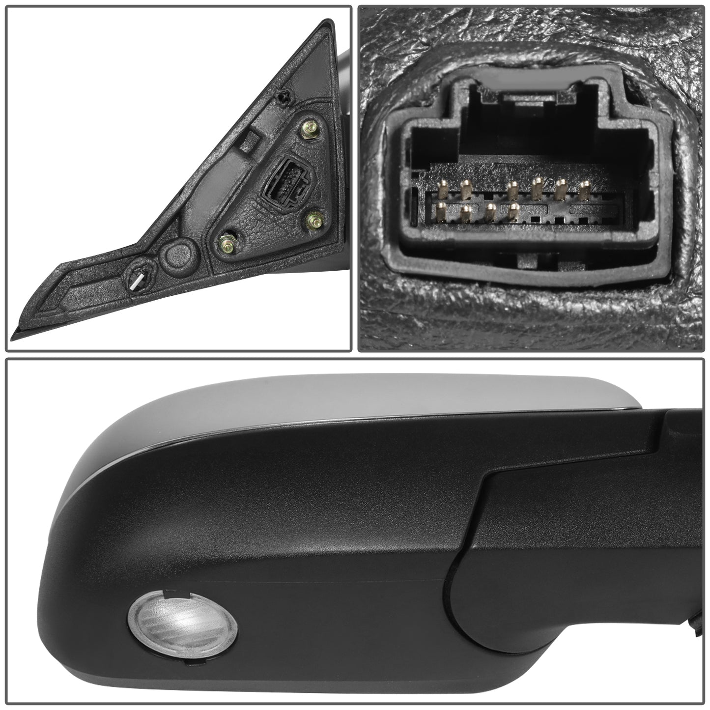 RETROVISOR MIRROR - OE STYLE - MERCURY SABLE 2008-2009 - WITH POWER WITH HEATED GLASS CHROME COVER - PASSENGER RIGHT SIDE - CHROME / BLACK