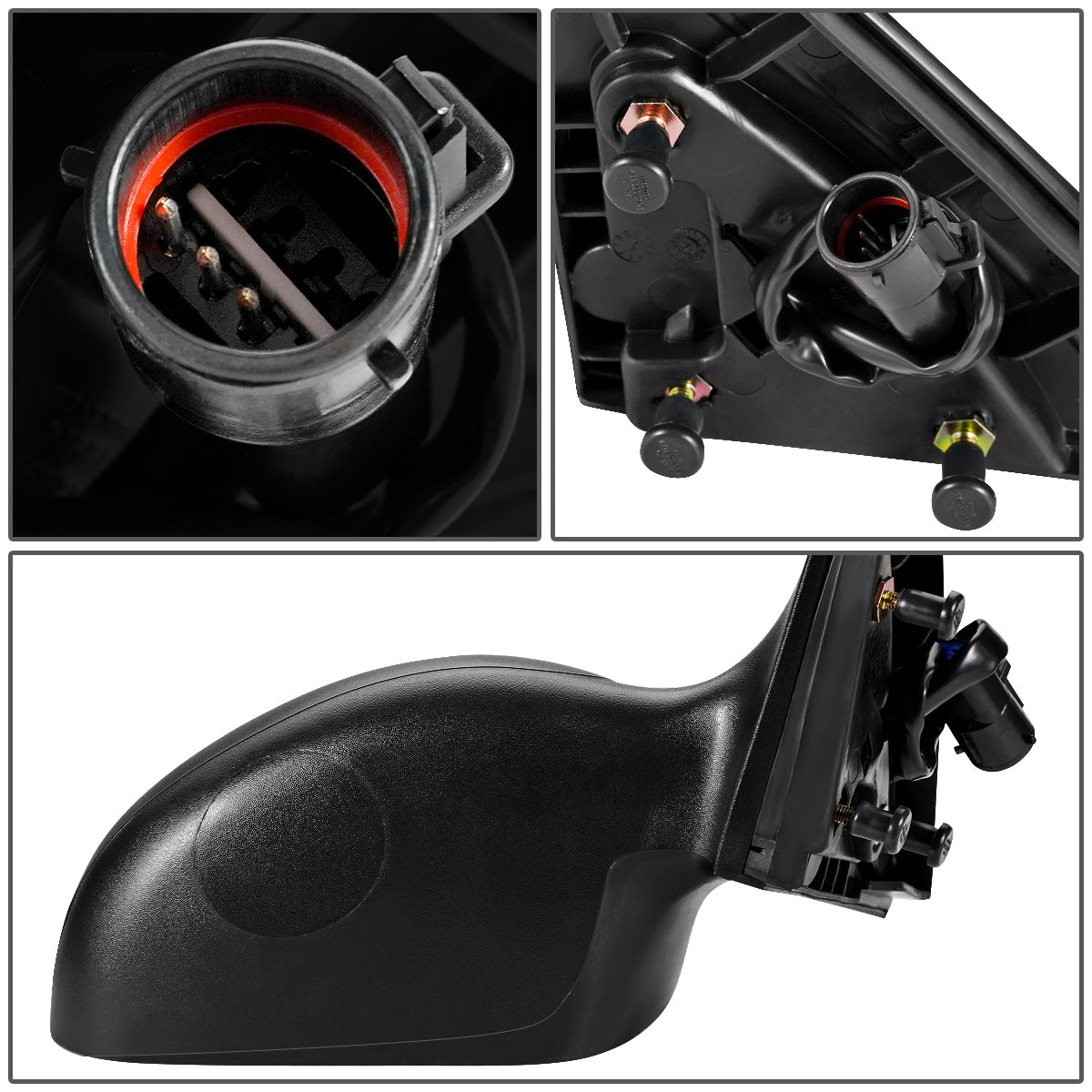 RETROVISOR MIRROR - OEM - 00-03 FORD TAURUS - POWERED - TEXTURED - BLACK COVER - BLACK MATERIAL - RIGHT