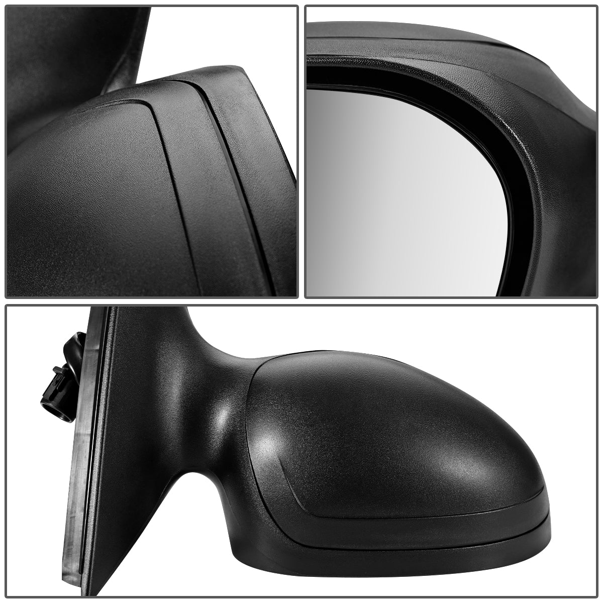 RETROVISOR MIRROR - OEM - 00-03 FORD TAURUS - POWERED - TEXTURED - BLACK COVER - BLACK MATERIAL - RIGHT