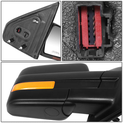 RETROVISOR MIRROR - OE STYLE - FORD F-150 09-10 - WITH POWER WITH HEATED WITH SIGNAL - PASSENGER SIDE - PAINT TO MATCH - BLACK