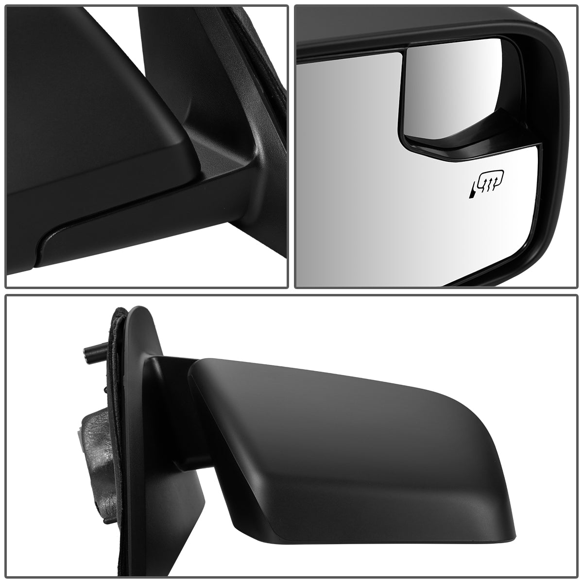 RETROVISOR MIRROR - OEM - 08-12 FORD ESCAPE - POWERED - HEATED - FOLDING - W/ SPOTTER GLASS - BLACK - RIGHT