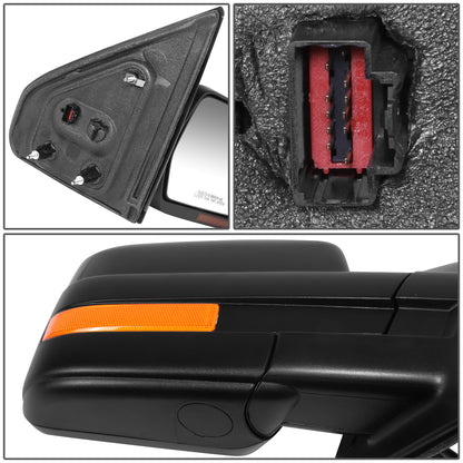 RETROVISOR MIRROR - OE STYLE - FORD F-150 09-10 - WITH POWER WITH HEATED WITH SIGNAL - PASSENGER SIDE - PAINT TO MATCH - BLACK