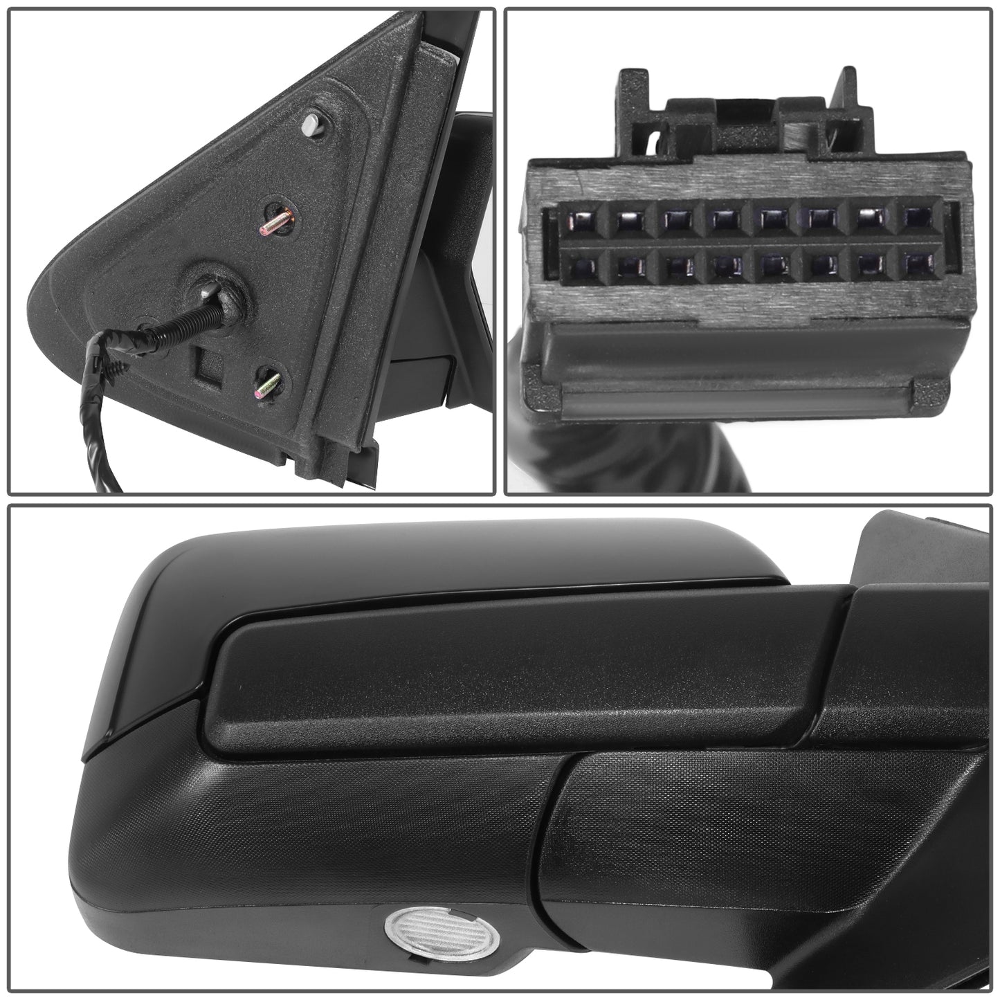 RETROVISOR MIRROR - OE STYLE - FORD EXPEDITION 2009-2010 - LINCOLN NAVIGATOR 2009-2010 - WITH POWER FOLD WITH HEATED WITH SIGNAL - PASSENGER RIGHT SIDE - BLACK