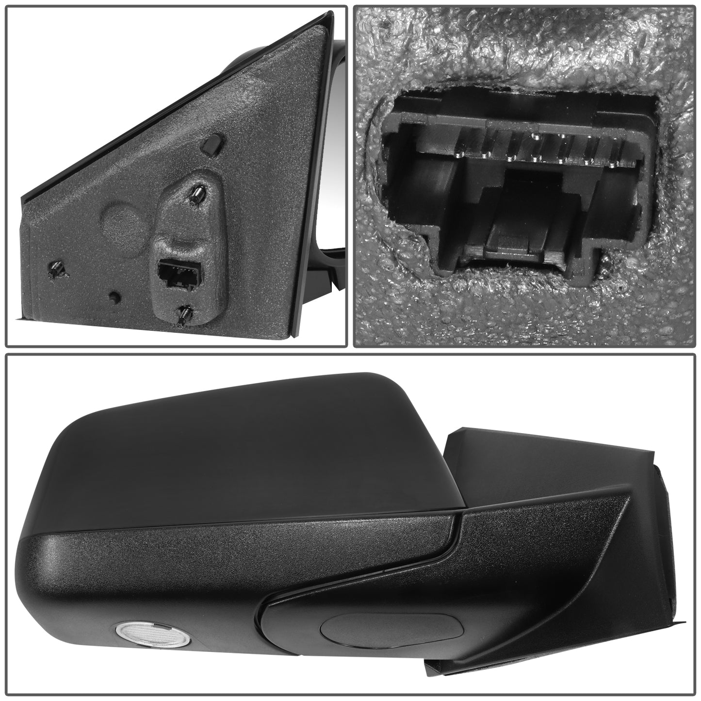 RETROVISOR MIRROR - OE STYLE - FORD EDGE 08 - WITH POWER WITH HEATED GLOSS COVER - PASSENGER SIDE - PAINT TO MATCH - BLACK