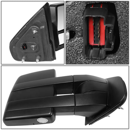 RETROVISOR MIRROR - OE STYLE - FORD F-150 07-12 - WITH POWER DUAL MIRROR WITH HEATED GLASS CHROME COVER - PASSENGER SIDE - SMOOTH - BLACK / CHROME