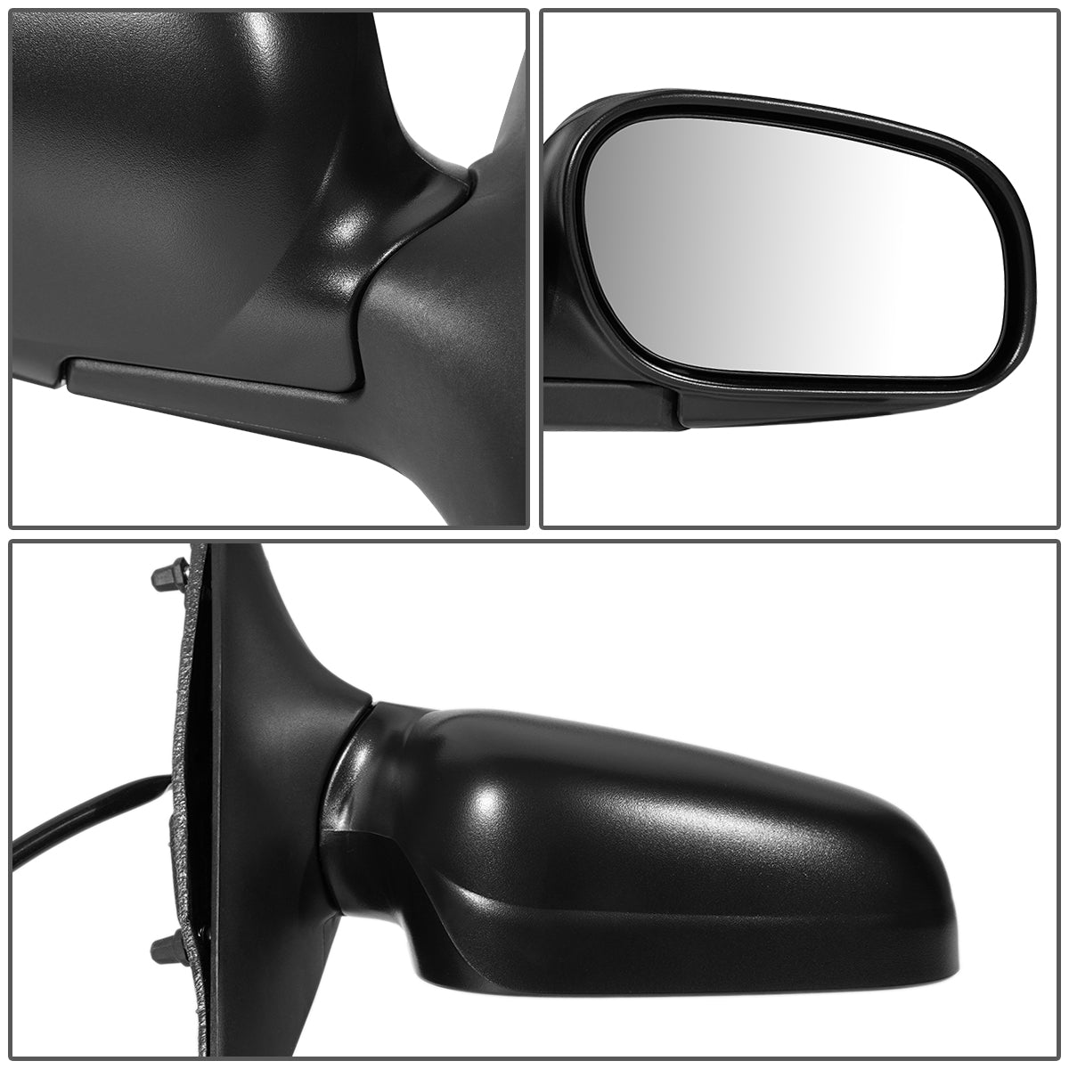 RETROVISOR MIRROR - OEM - 98-02 FORD CROWN VICTORIA - POWERED - FOLDING - BLACK MATERIAL - RIGHT