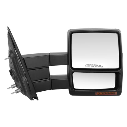 RETROVISOR MIRROR - OE STYLE - FORD F-150 08-14 - WITH POWER DUAL MIRROR WITH HEATED GLASS WITH TURN SIGNAL CHROME COVER - PASSENGER SIDE - SMOOTH - BLACK / CHROME