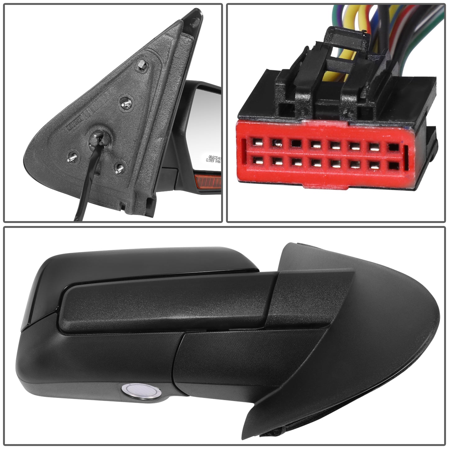 RETROVISOR MIRROR - OE STYLE - FORD EXPEDITION 11 - LINCOLN NAVIGATOR 11 - WITH POWER FOLD WITH HEATED WITH SIGNAL - PASSENGER SIDE - PAINT TO MATCH - BLACK