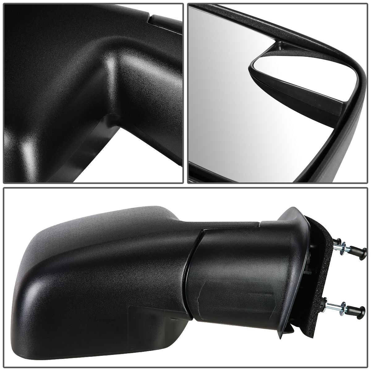 RETROVISOR MIRROR - OEM - 10-14 FORD E-150, E-250, E-350, E-450 / 10-14 FORD ECONOLINE - MANUAL - TEXTURED - BLACK - RIGHT