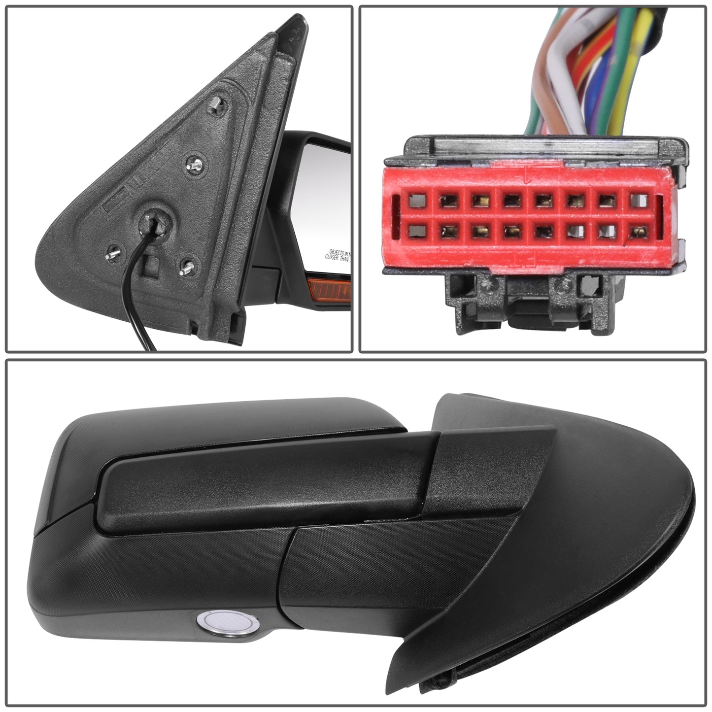 RETROVISOR MIRROR - OE STYLE - FORD EXPEDITION 11 - WITH POWER WITH HEATED WITH TURN SIGNAL - PASSENGER SIDE - PAINT TO MATCH - BLACK
