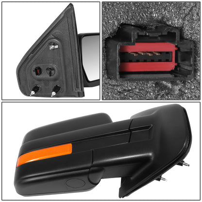 RETROVISOR MIRROR - OE STYLE - FORD F-150 11-14 - WITH POWER WITH SIGNAL WITH BLIND SPOT MIRROR - PASSENGER SIDE - PAINT TO MATCH - BLACK