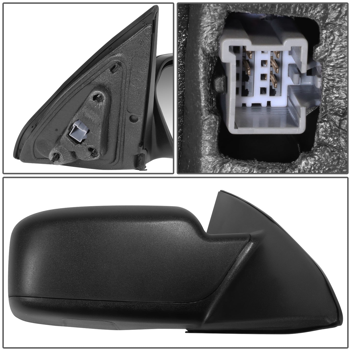 RETROVISOR MIRROR - OE STYLE - FORD FUSION 11-12 - WITH POWER WITH HEATED GLASS WITH TEXTURED COVER - PASSENGER SIDE - PAINT TO MATCH - BLACK