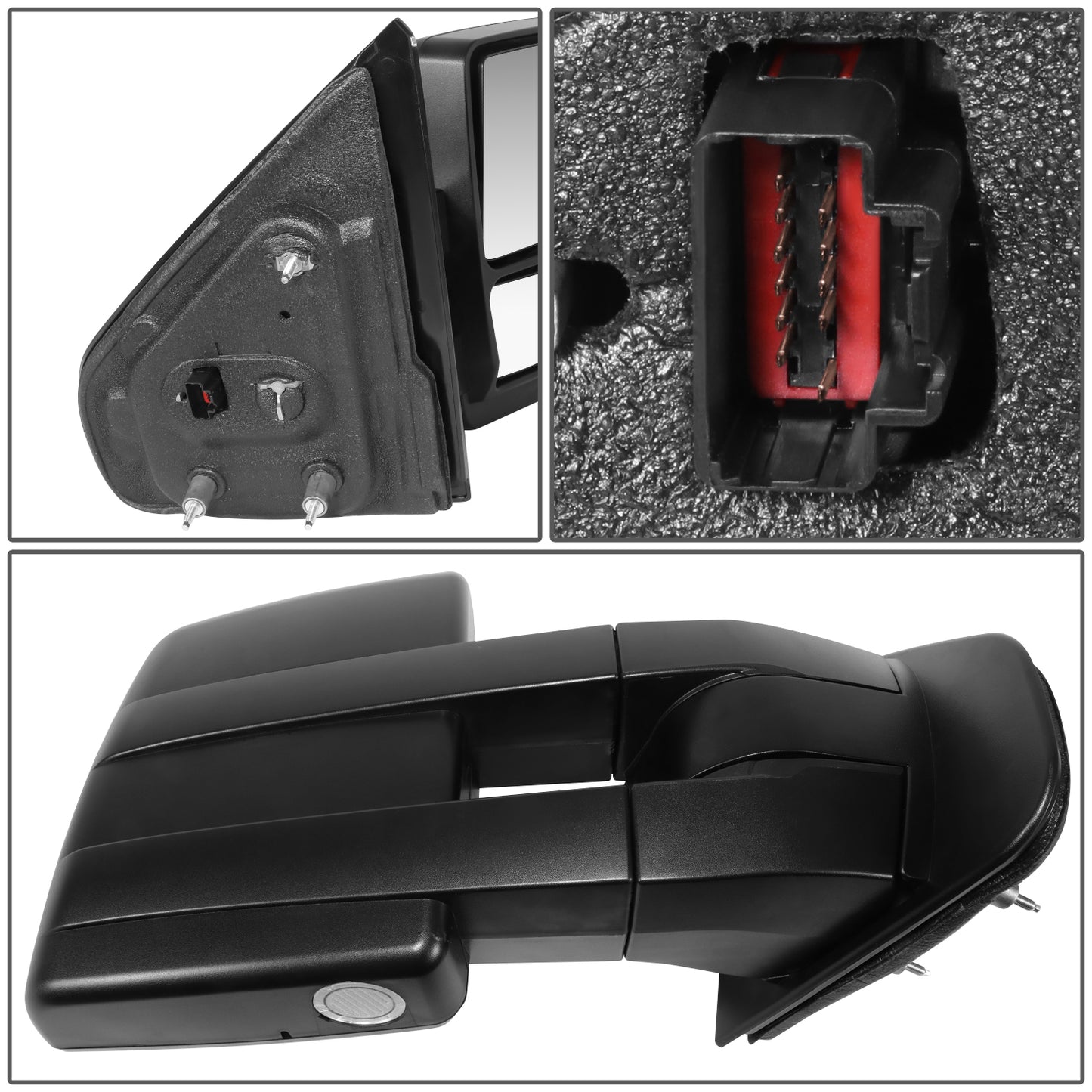 RETROVISOR MIRROR - OE STYLE - FORD F-150 09-14 - WITH POWER DUAL MIRROR WITH HEATED GLASS - PASSENGER SIDE - PAINT TO MATCH - BLACK