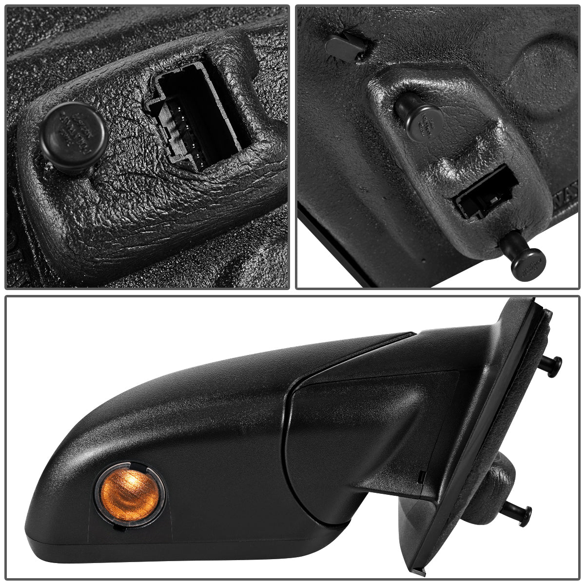 RETROVISOR MIRROR - OEM - 11-14 FORD EDGE - POWERED - HEATED - W/ PUDDLE LIGHT - W/ BLIND SPOT GLASS - BLACK MATERIAL - RIGHT