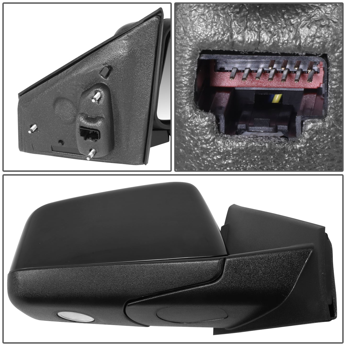 RETROVISOR MIRROR - OE STYLE - LINCOLN MKX 11 - WITH POWER WITH HEATED GLASS WITH BLIND SPOT MIRROR WITH MEMORY - PASSENGER SIDE - PAINT TO MATCH - BLACK