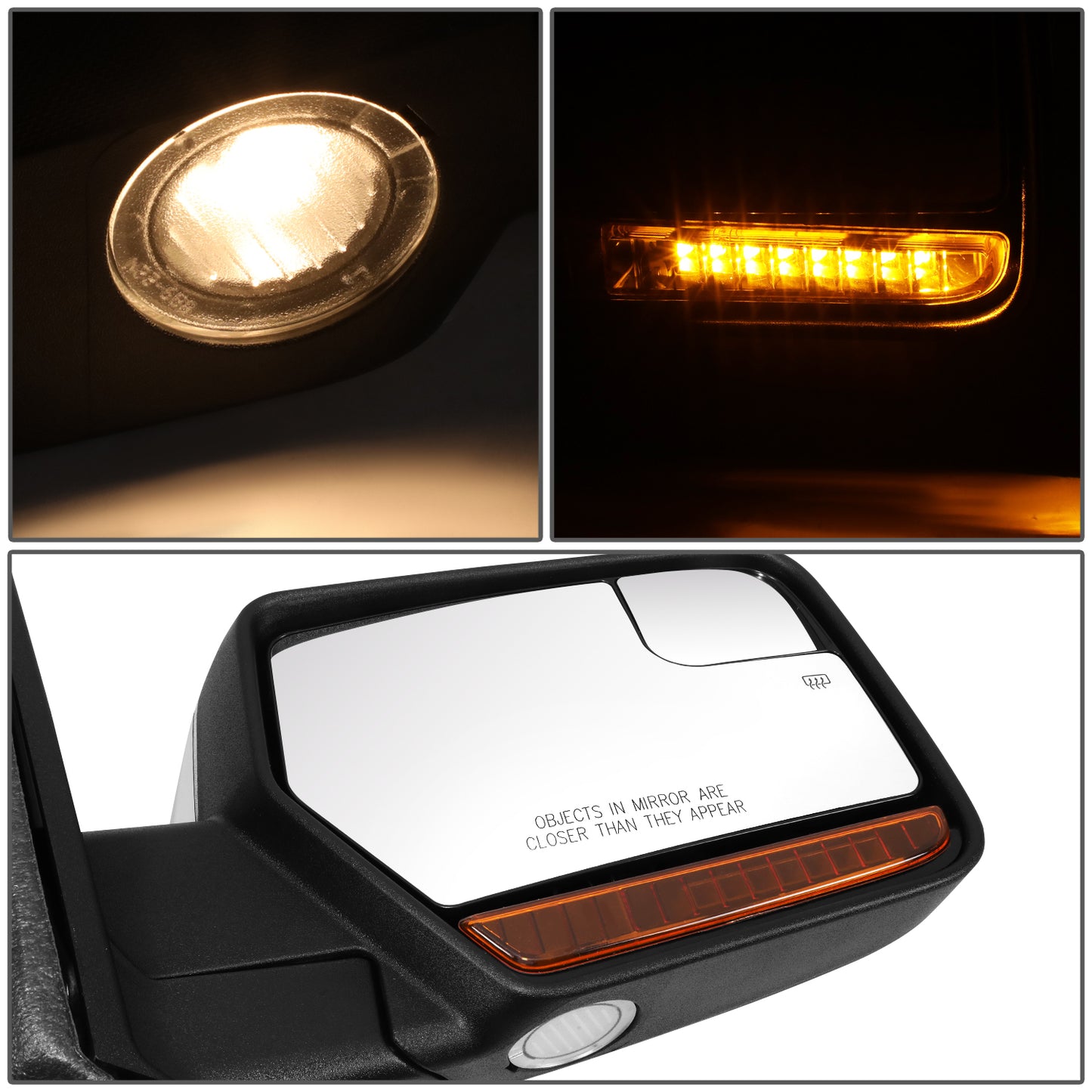 RETROVISOR MIRROR - OE STYLE - FORD EXPEDITION 13-14 - LINCOLN NAVIGATOR 12-14 - WITH POWER FOLD WITH HEATED WITH SIGNAL WITH MEMORY CHROME COVER - PASSENGER SIDE - SMOOTH - BLACK / CHROME