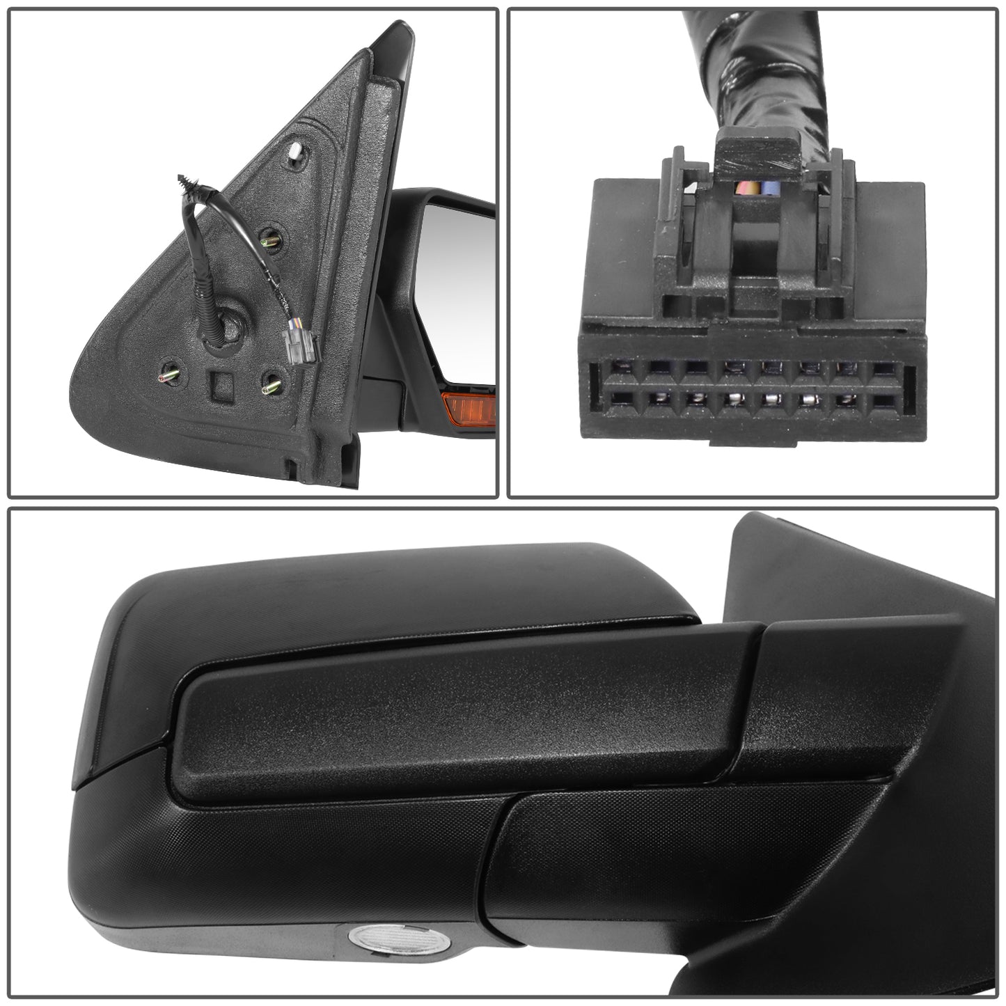 RETROVISOR MIRROR - OE STYLE - FORD EXPEDITION 12-17 - WITH POWER WITH HEATED WITH SIGNAL - PASSENGER SIDE - PAINT TO MATCH - BLACK