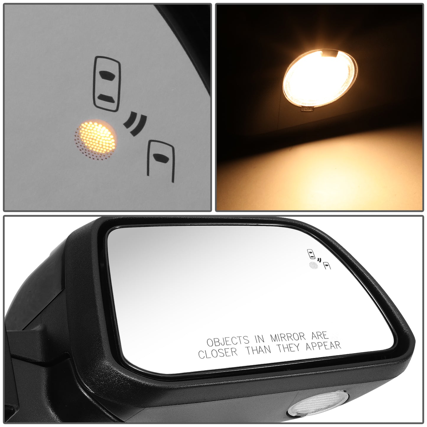 RETROVISOR MIRROR - OE STYLE - FORD EDGE 2011-2014 - WITH MEMORY WITH HEATED WITH BLIND SPOT - PASSENGER RIGHT SIDE - BLACK