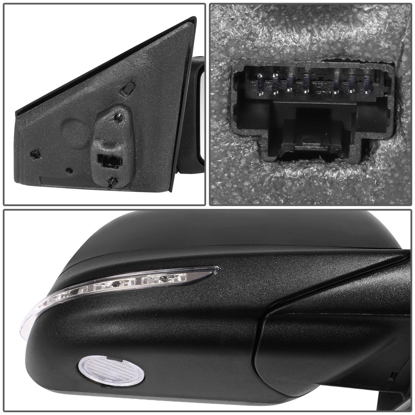 RETROVISOR MIRROR - OE STYLE - FORD EDGE 12-14 - WITH POWER WITH HEATED WITH BLIND SPOT WITH TURN SIGNAL - PASSENGER SIDE - PAINT TO MATCH - BLACK