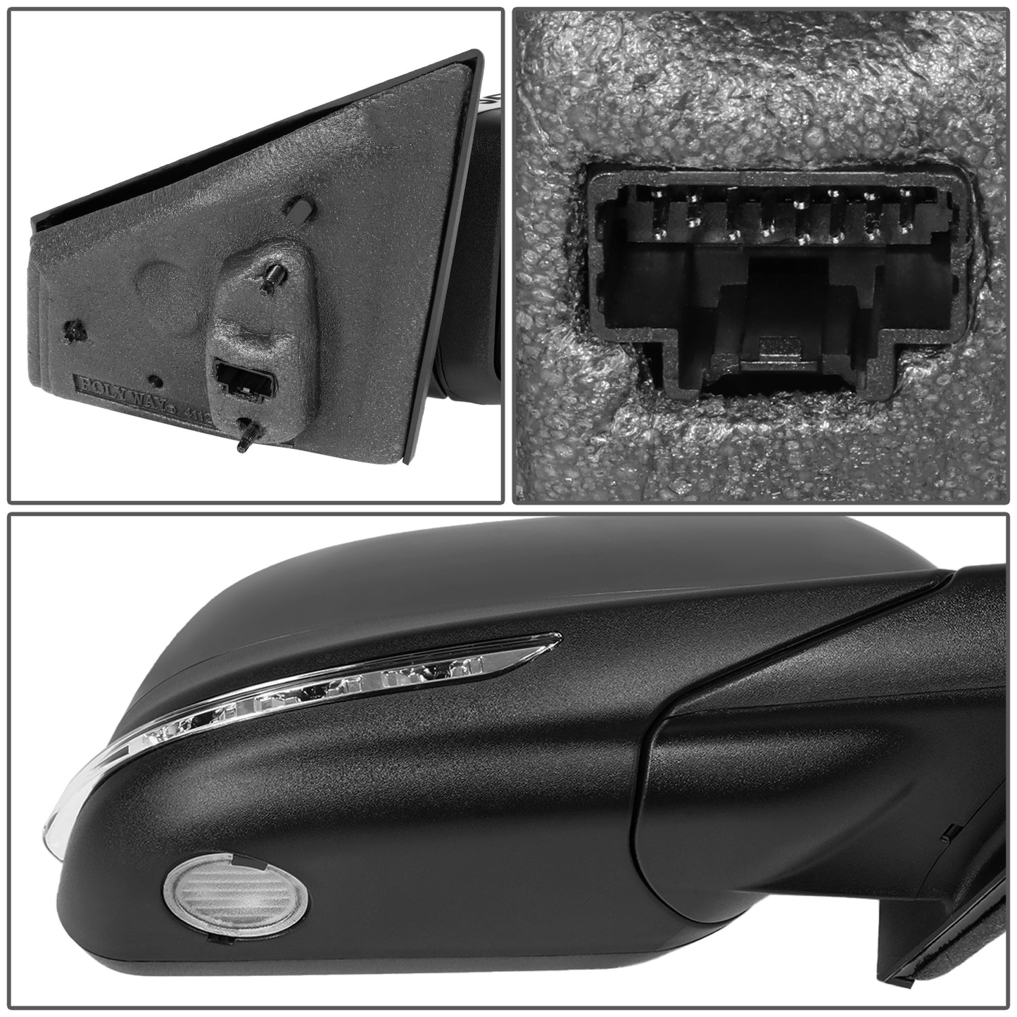 RETROVISOR MIRROR - OE STYLE - FORD EDGE 2012-2014 - WITH MEMORY WITH HEATED WITH BLIND SPOT WITH TURN SIGNAL - PASSENGER RIGHT SIDE - BLACK