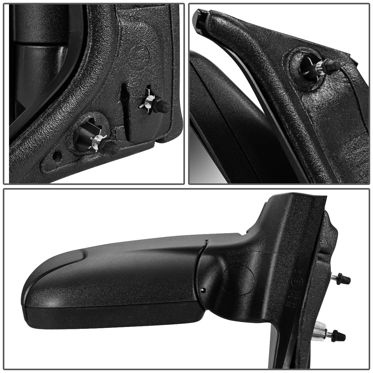 RETROVISOR MIRROR - OEM - 15-19 FORD TRANSIT 150, 250, 350 - MANUAL - FOLDING - TEXTURED - BLACK - RIGHT