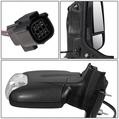 RETROVISOR MIRROR - OEM - 15-19 FORD TRANSIT 150, 250, 350 - POWERED - HEATED - W/ SIGNAL LIGHT - FOLDING - TEXTURED - BLACK - RIGHT