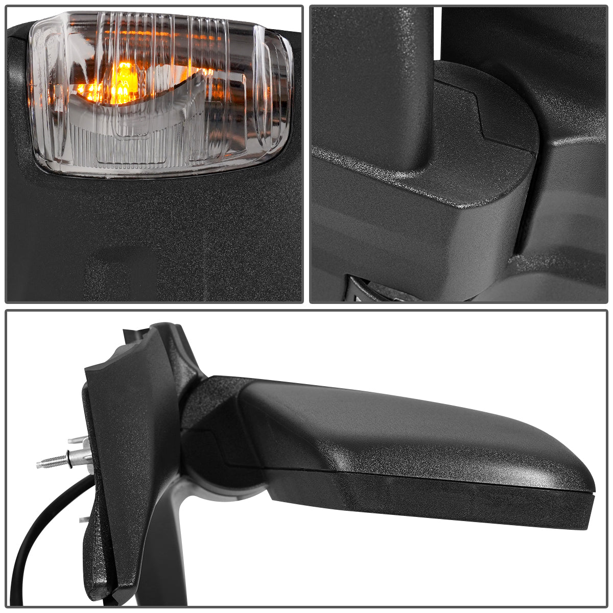 RETROVISOR MIRROR - OEM - 15-19 FORD TRANSIT 150, 250, 350 - POWERED - HEATED - W/ SIGNAL LIGHT - FOLDING - TEXTURED - BLACK - RIGHT