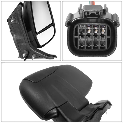 RETROVISOR MIRROR - OE STYLE - FORD TRANSIT 150 18-19 - FORD TRANSIT 250 18-19 - FORD TRANSIT 350 18-19 - WITH POWER SHORT ARM LOW ROOF - PASSENGER SIDE - PAINT TO MATCH - BLACK