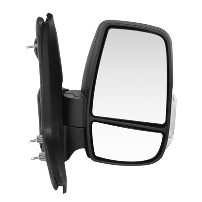 RETROVISOR MIRROR - OE STYLE - FORD TRANSIT 150 18-19 - FORD TRANSIT 250 18-19 - FORD TRANSIT 350 18-19 - SHORT ARM WITH POWER WITH HEATED WITH SIGNAL DUAL MIRROR HIGH ROOF - PASSENGER SIDE - PAINT TO MATCH - BLACK