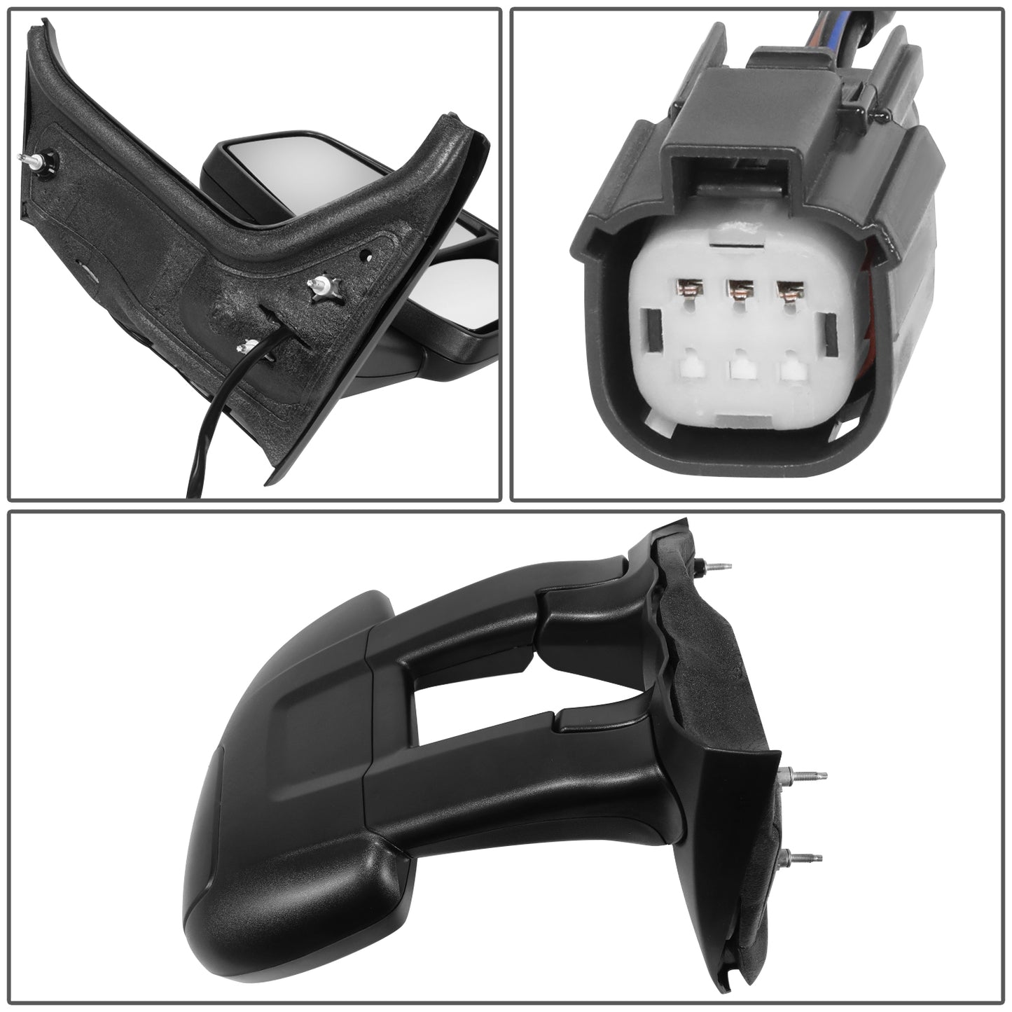 RETROVISOR MIRROR - OE STYLE - FORD TRANSIT 150 15-19 - FORD TRANSIT 250 15-19 - FORD TRANSIT 350 15-19 - WITH POWER LONG ARM LOW ROOF - PASSENGER SIDE - PAINT TO MATCH - BLACK