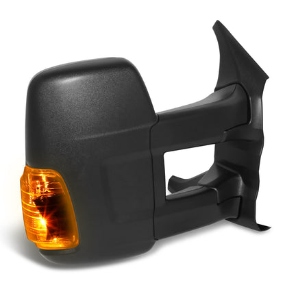 RETROVISOR MIRROR - OE STYLE - FORD TRANSIT 150 2015-2017 - FORD TRANSIT 250 2015-2017 - FORD TRANSIT 350 2015-2017 - WITH POWER WITH HEATED WITH SIGNAL DUAL MIRROR WITH LONG ARM LOW ROOF - PASSENGER RIGHT SIDE - BLACK