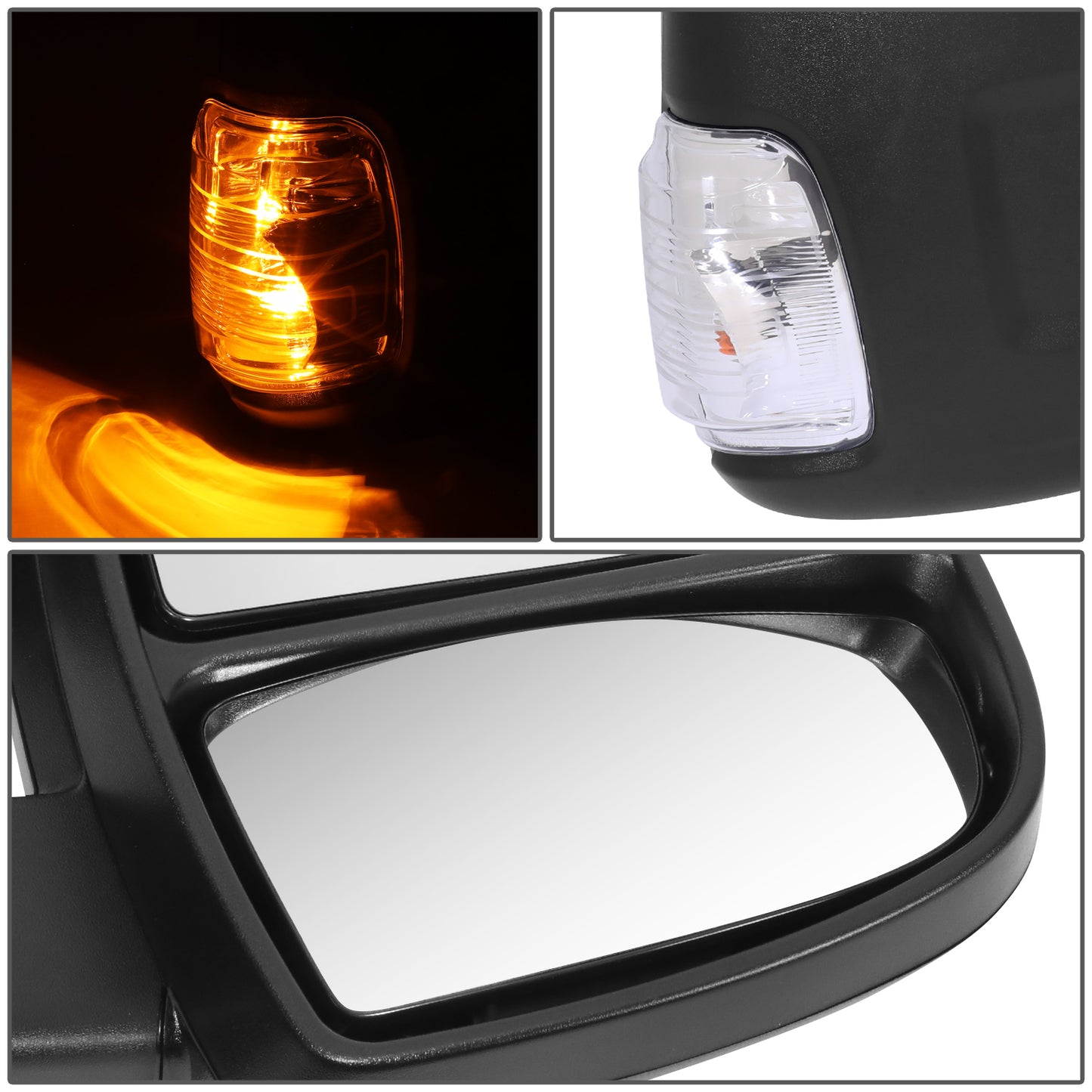 RETROVISOR MIRROR - OE STYLE - FORD TRANSIT 150 2015-2017 - FORD TRANSIT 250 2015-2017 - FORD TRANSIT 350 2015-2017 - LONG ARM WITH POWER WITH HEATED WITH SIGNAL DUAL MIRROR HIGH ROOF - PASSENGER RIGHT SIDE - BLACK