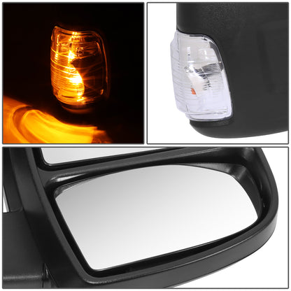 RETROVISOR MIRROR - OE STYLE - FORD TRANSIT 150 2015-2017 - FORD TRANSIT 250 2015-2017 - FORD TRANSIT 350 2015-2017 - LONG ARM WITH POWER WITH HEATED WITH SIGNAL DUAL MIRROR HIGH ROOF - PASSENGER RIGHT SIDE - BLACK