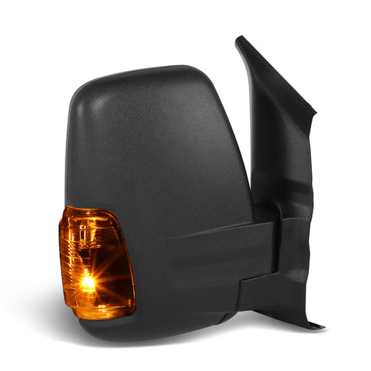 RETROVISOR MIRROR - OE STYLE - FORD TRANSIT 150 20-24 - WITH POWER WITH HEATED GLASS WITH BLIND SPOT WITH SIGNAL - PASSENGER VAN - PASSENGER SIDE - PAINT TO MATCH - BLACK