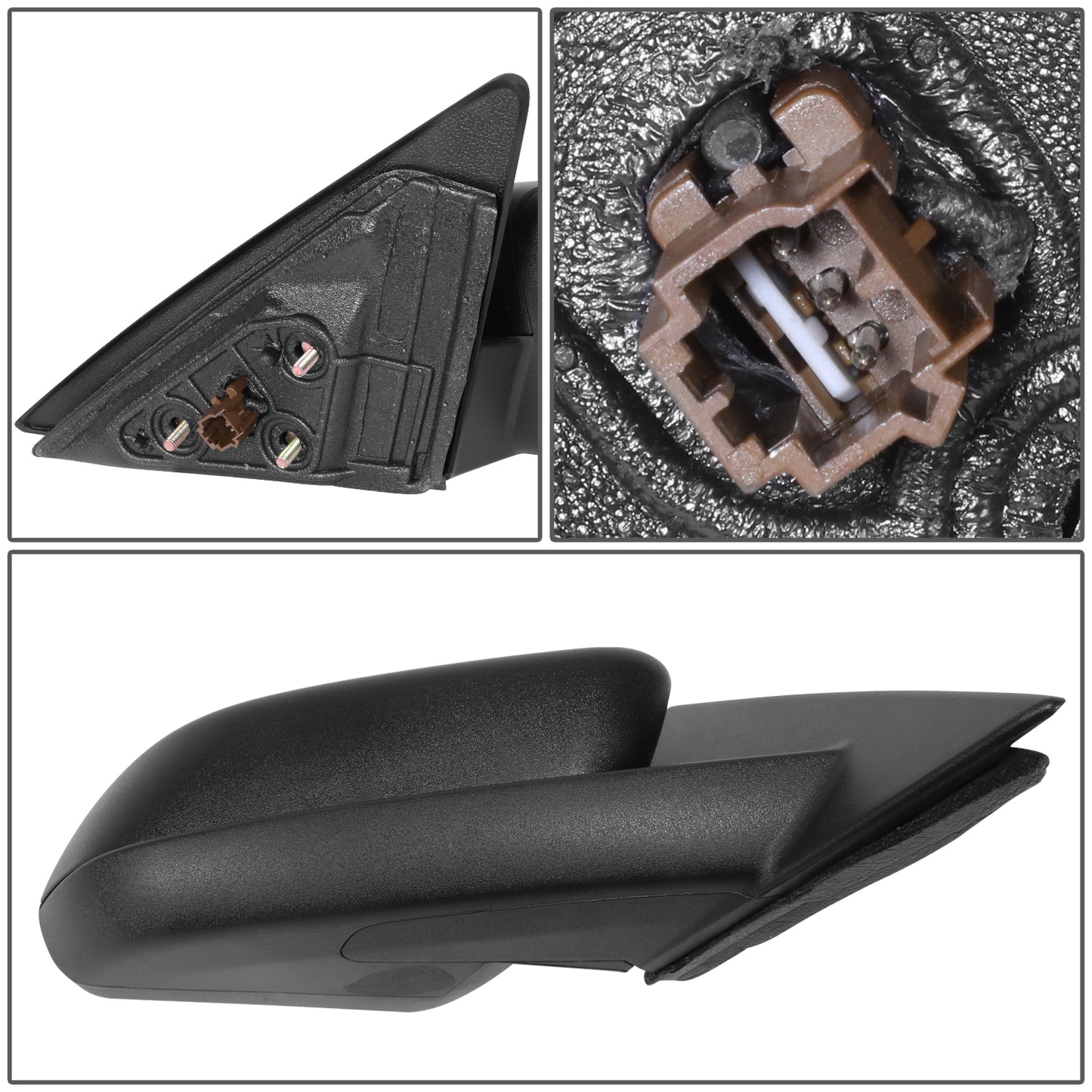 RETROVISOR MIRROR - OE STYLE - FORD MUSTANG 10-12 - WITH POWER TEXTURED COVER - PASSENGER SIDE - PAINT TO MATCH - BLACK