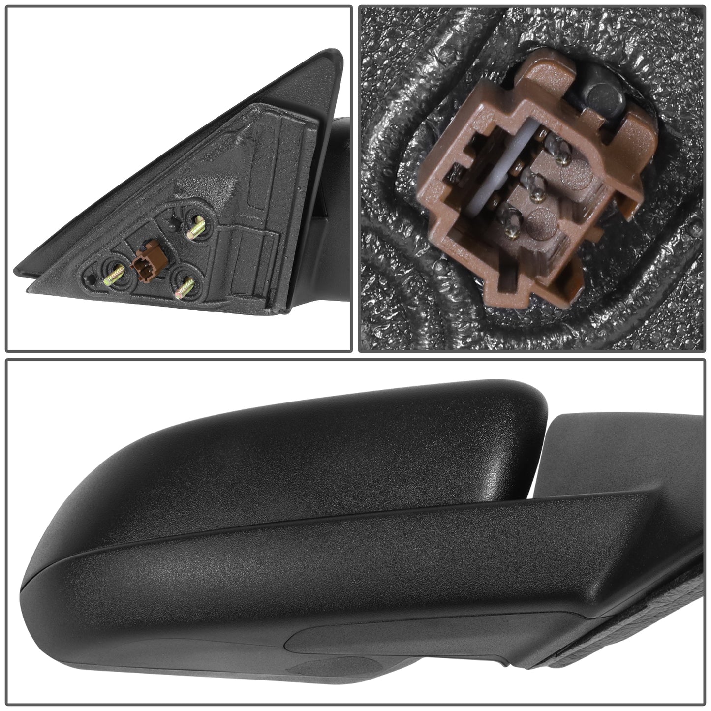 RETROVISOR MIRROR - OE STYLE - FORD MUSTANG 2010-2012 - WITH POWER WITH BLIND SPOT MIRROR TEXTURED COVER - PASSENGER RIGHT SIDE - BLACK