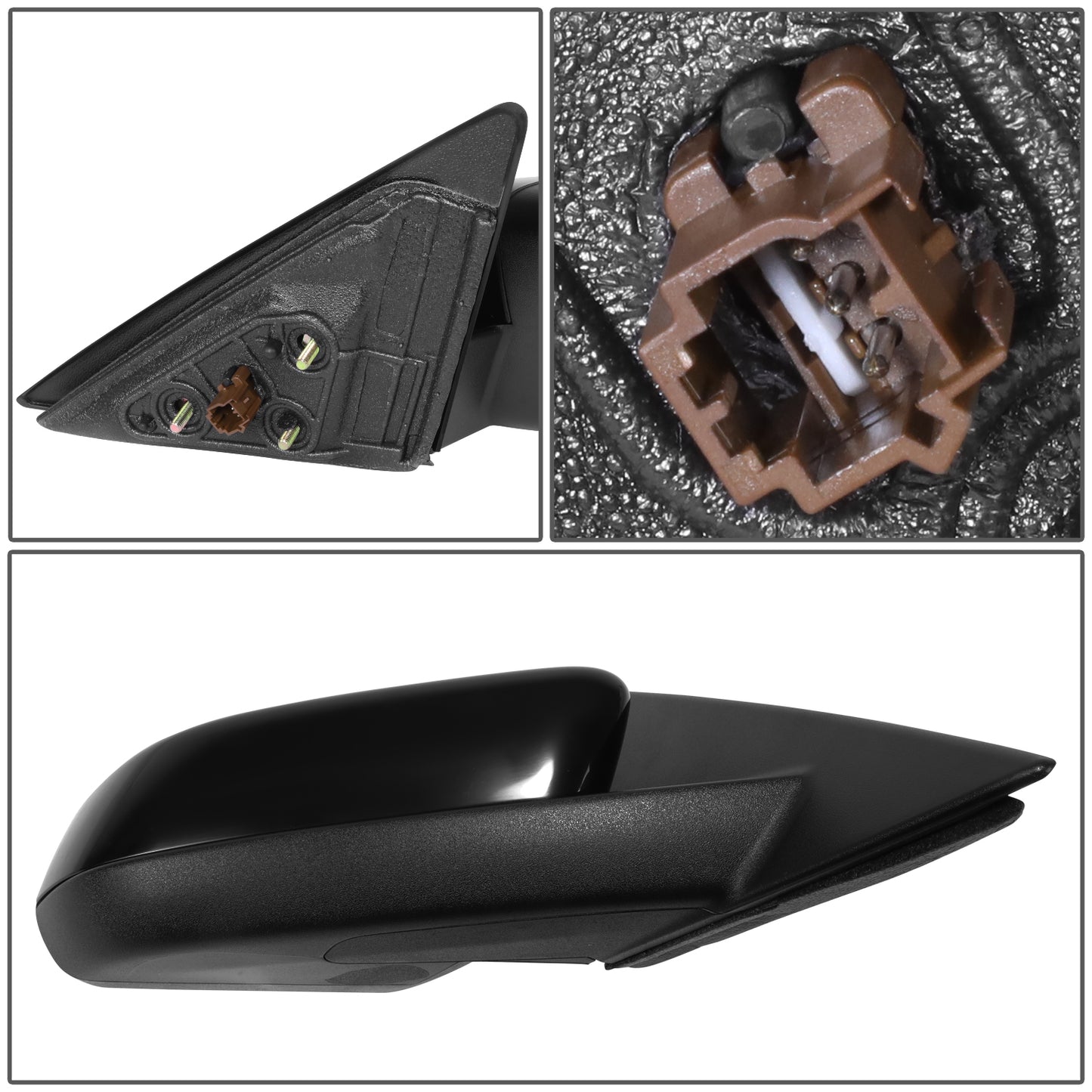 RETROVISOR MIRROR - OE STYLE - FORD MUSTANG 10-12 - WITH POWER WITH BLIND SPOT MIRROR GLOSS COVER - PASSENGER SIDE - PAINT TO MATCH - BLACK