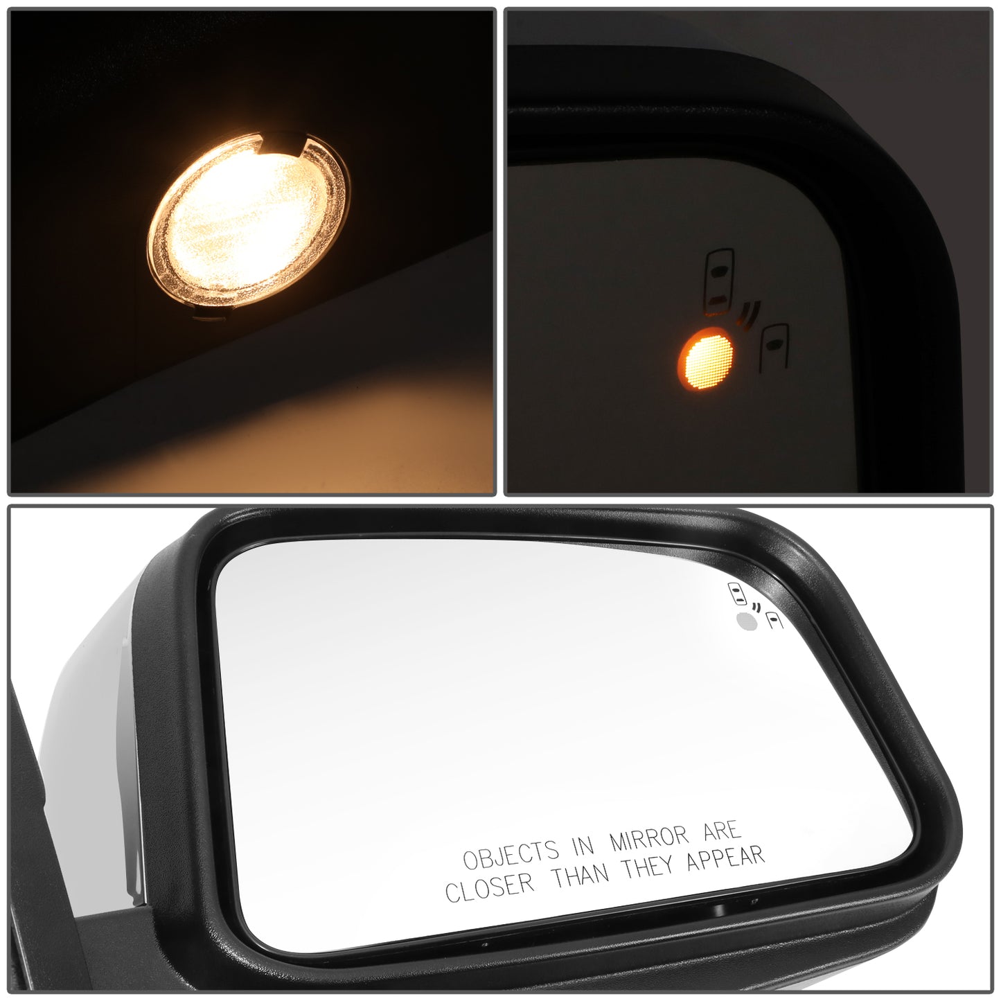 RETROVISOR MIRROR - OE STYLE - FORD EDGE 11-15 - WITH POWER WITH HEATED WITH PUDDLE WITH BLIND SPOT - PASSENGER SIDE - PAINT TO MATCH - BLACK