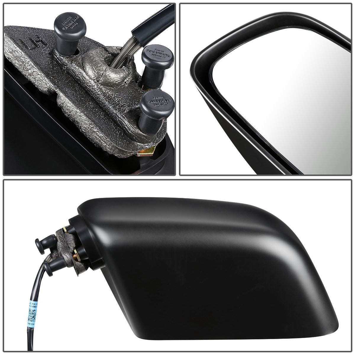 RETROVISOR MIRROR - OEM - 88-96 BUICK REGAL / 90-94 CHEVY LUMINA / 88-96 PONTIAC GRAND PRIX - MANUAL - PAINTABLE - BLACK - LEFT