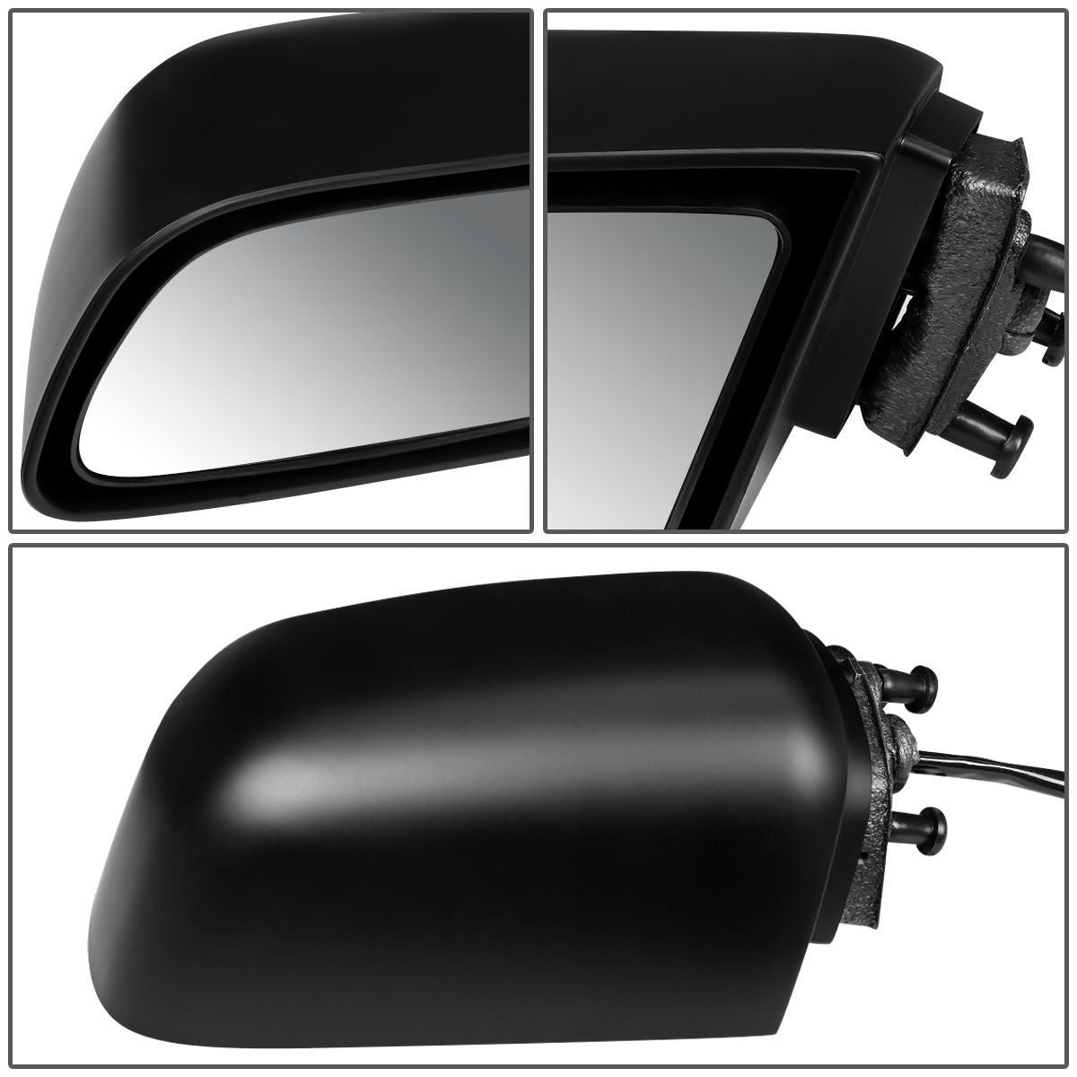 RETROVISOR MIRROR - OEM - 88-96 BUICK REGAL / 90-94 CHEVY LUMINA / 88-96 PONTIAC GRAND PRIX - MANUAL - PAINTABLE - BLACK - LEFT