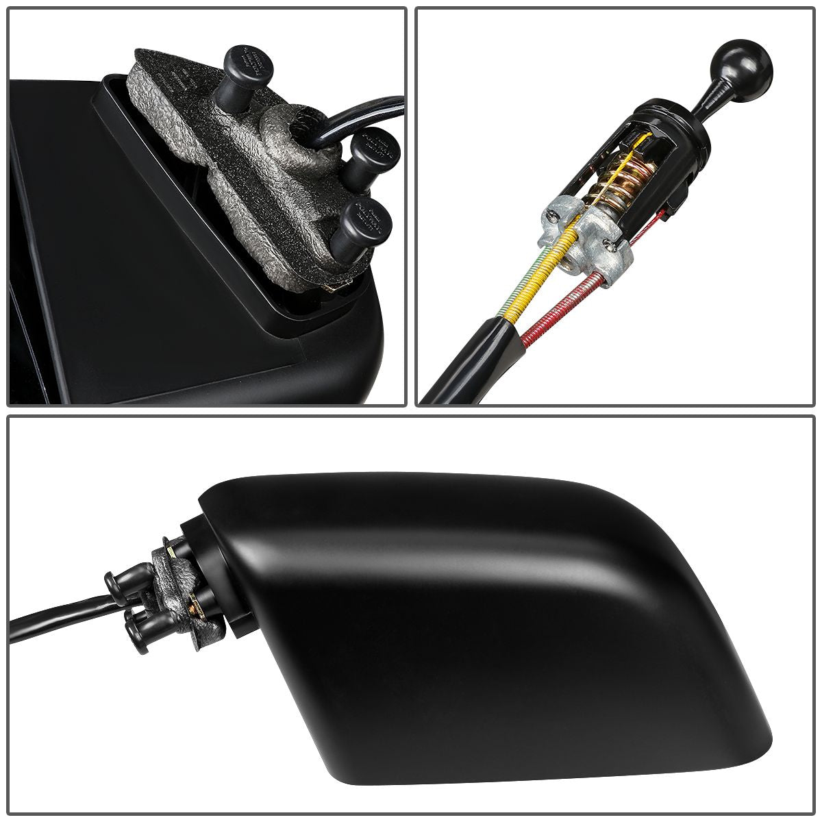 RETROVISOR MIRROR - OEM - 88-96 BUICK REGAL / 90-94 CHEVY LUMINA / 88-96 PONTIAC GRAND PRIX - MANUAL - PAINTABLE - BLACK - LEFT