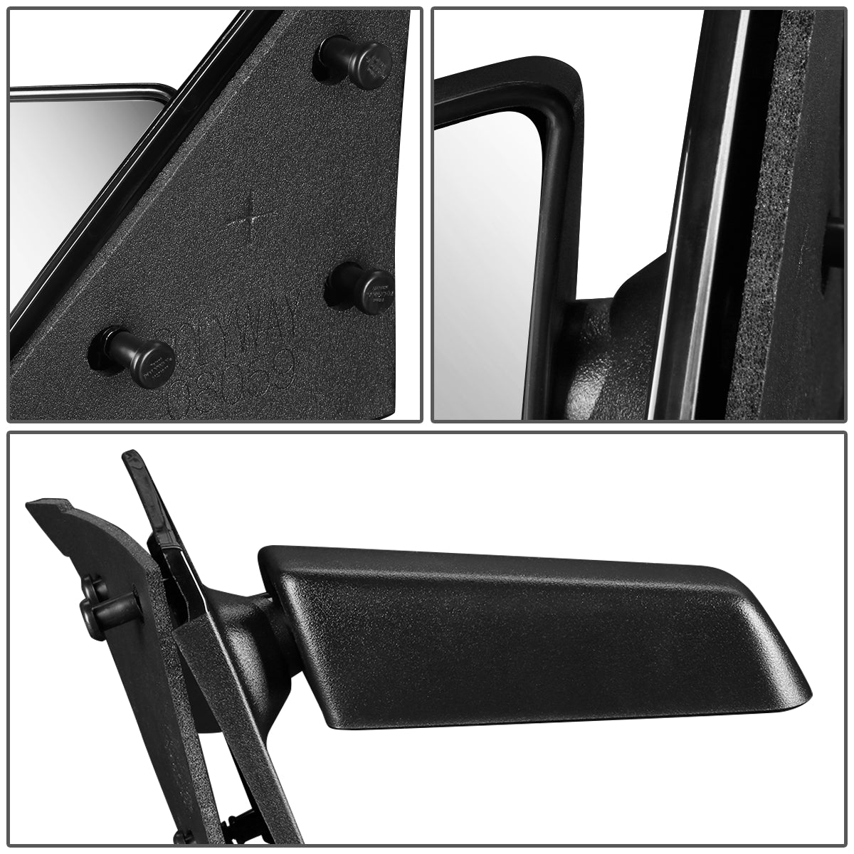 RETROVISOR MIRROR - OEM - 94-04 CHEVY S10 PICKUP / 94-04 GMC SONOMA - MANUAL - TEXTURED - BLACK - LEFT