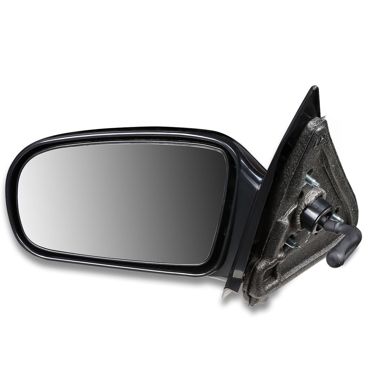 RETROVISOR MIRROR - OEM - 95-05 CHEVY CAVALIER COUPE / 95-05 PONTIAC SUNFIRE COUPE - MANUAL - PAINTABLE - BLACK - LEFT