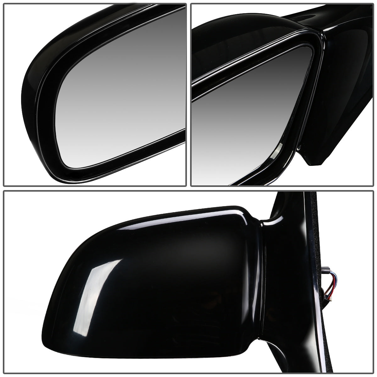 RETROVISOR MIRROR - OEM - 92-98 BUICK SKYLARK / 92-98 PONTIAC GRAND AM - POWERED - PAINTABLE - BLACK - LEFT