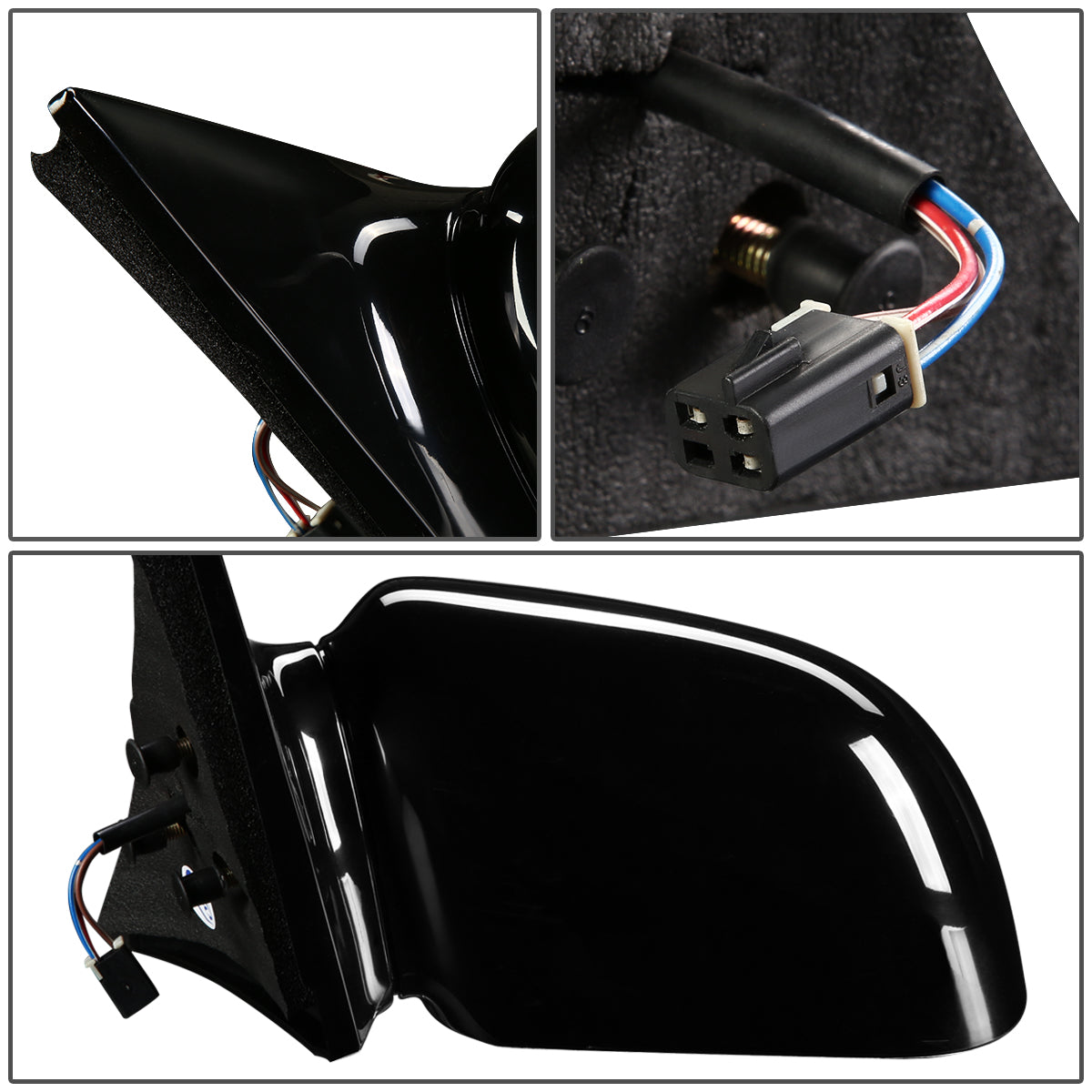 RETROVISOR MIRROR - OEM - 92-98 BUICK SKYLARK / 92-98 PONTIAC GRAND AM - POWERED - PAINTABLE - BLACK - LEFT